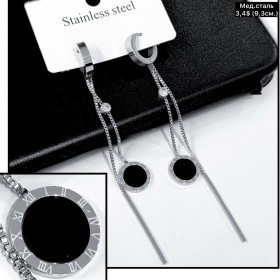 Сережки мед.сталь 10708 (9,3см.)